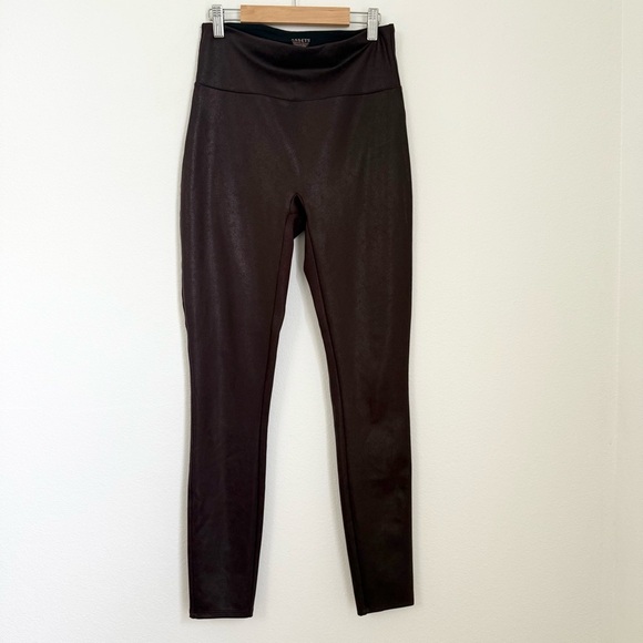 ASSETS by SPANX Women's All Over Faux Leather Wine Leggings Size M Faux Leather - Picture 2 of 8